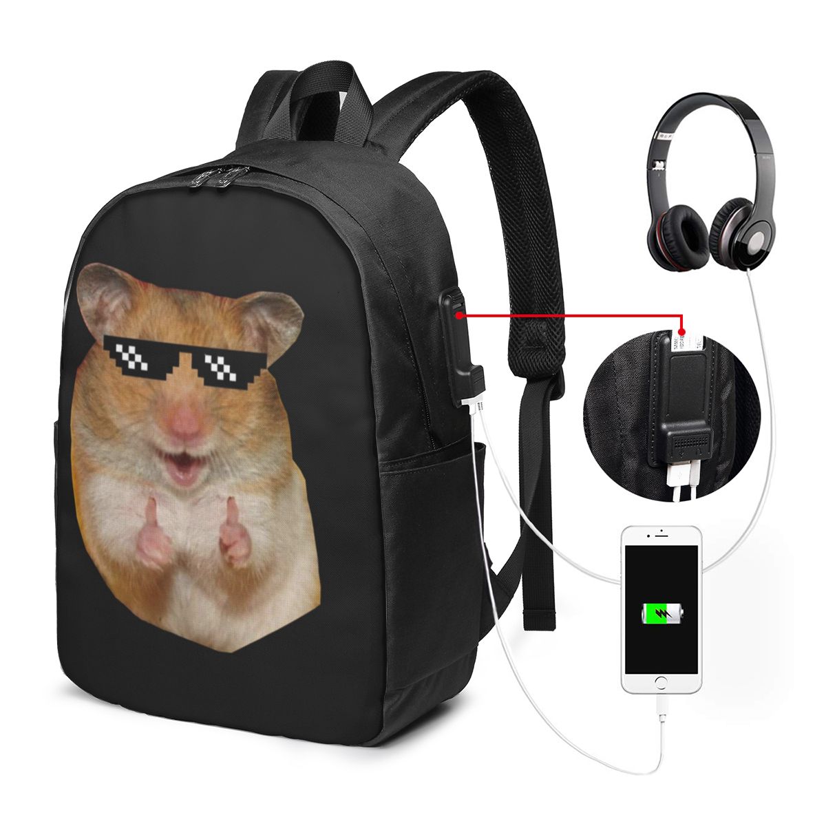 Women Bags For Travel - Mochila engraçada de hamster, bolsa de