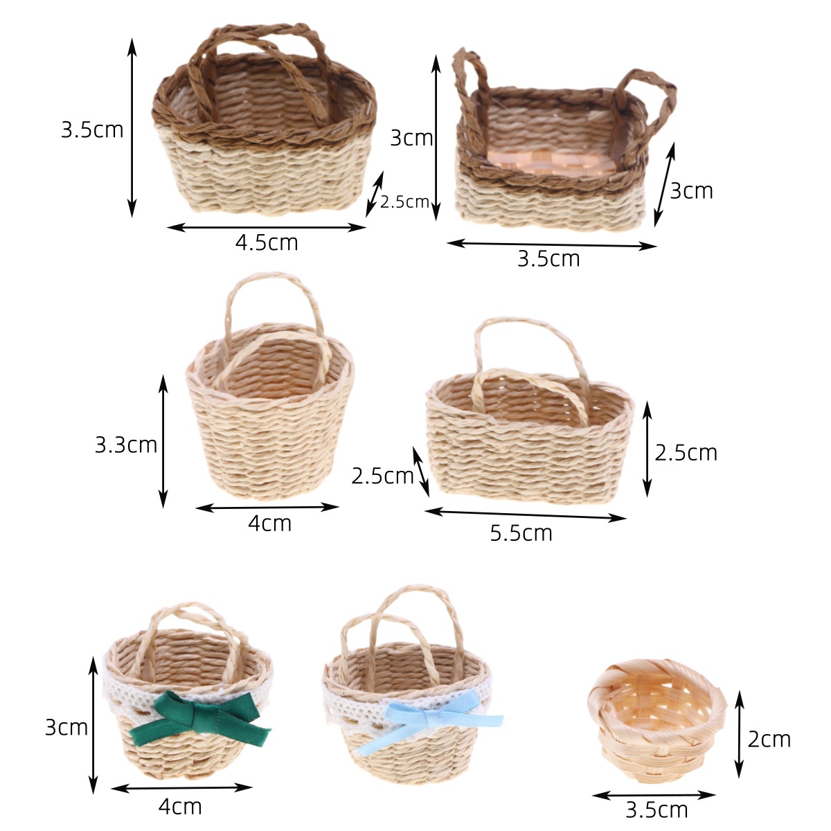 Basket Bag Wicker - 1pc casa de bonecas tecido à