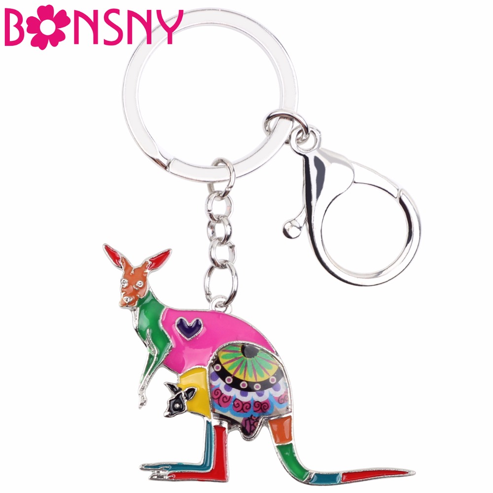 Women'S Kangaroo Bags - Bonsny chaveiro esmaltado floral austrália, bolsa