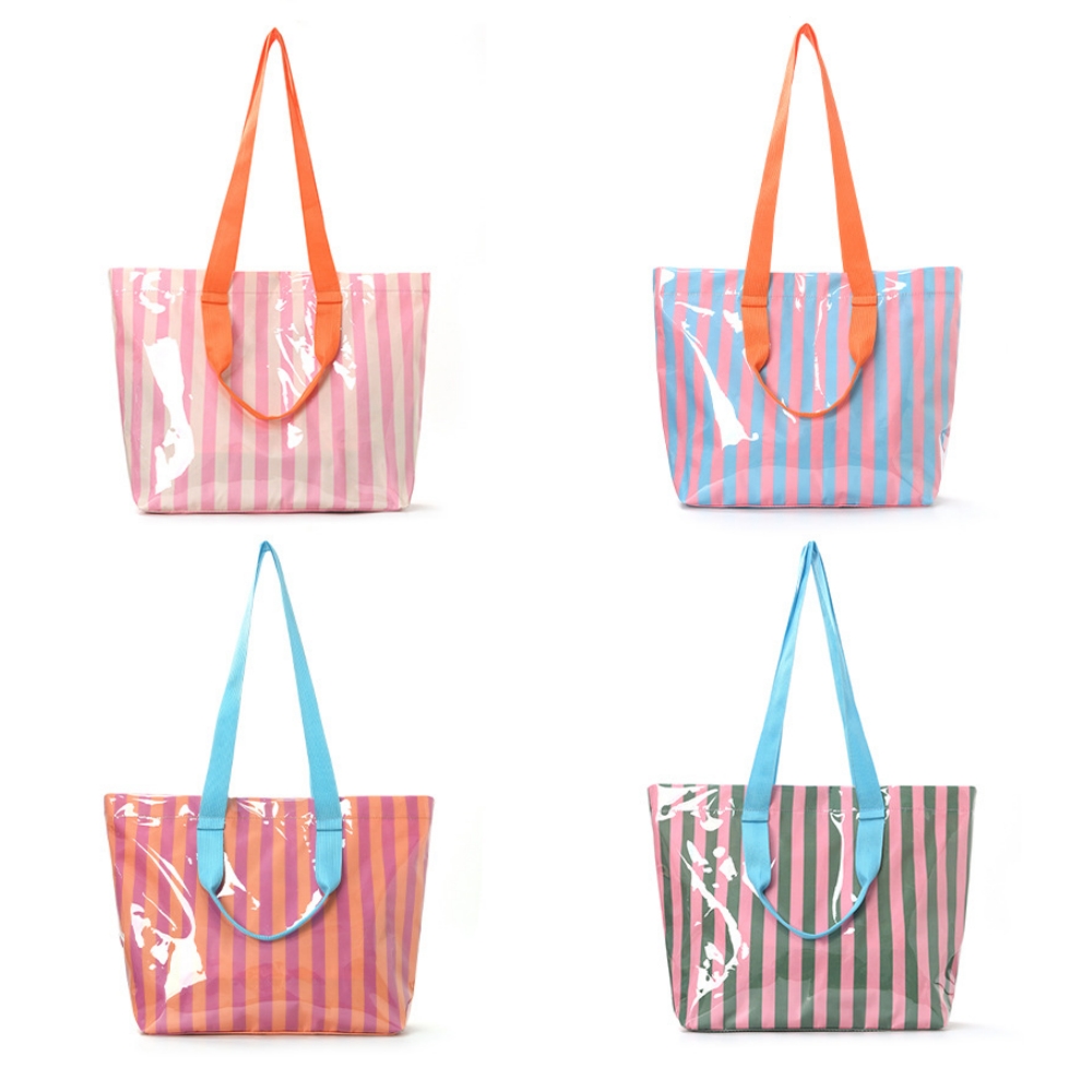 Women'S Reebok Bags - Bolsa tote listrada colorida para mulheres,