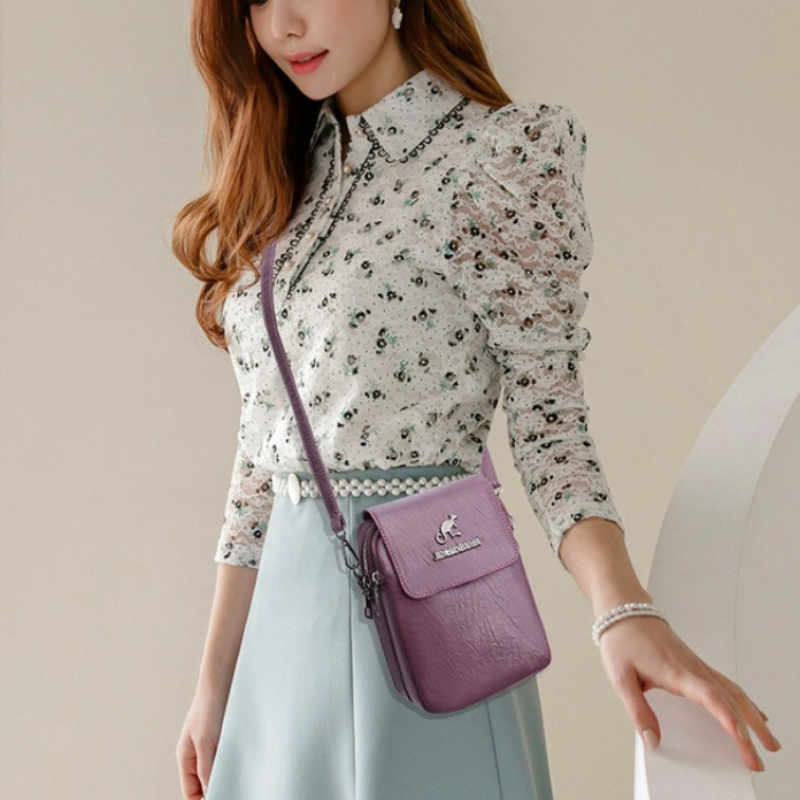 Women'S Kangaroo Bags - Bolsa Transversal Vintage Feminina de Couro