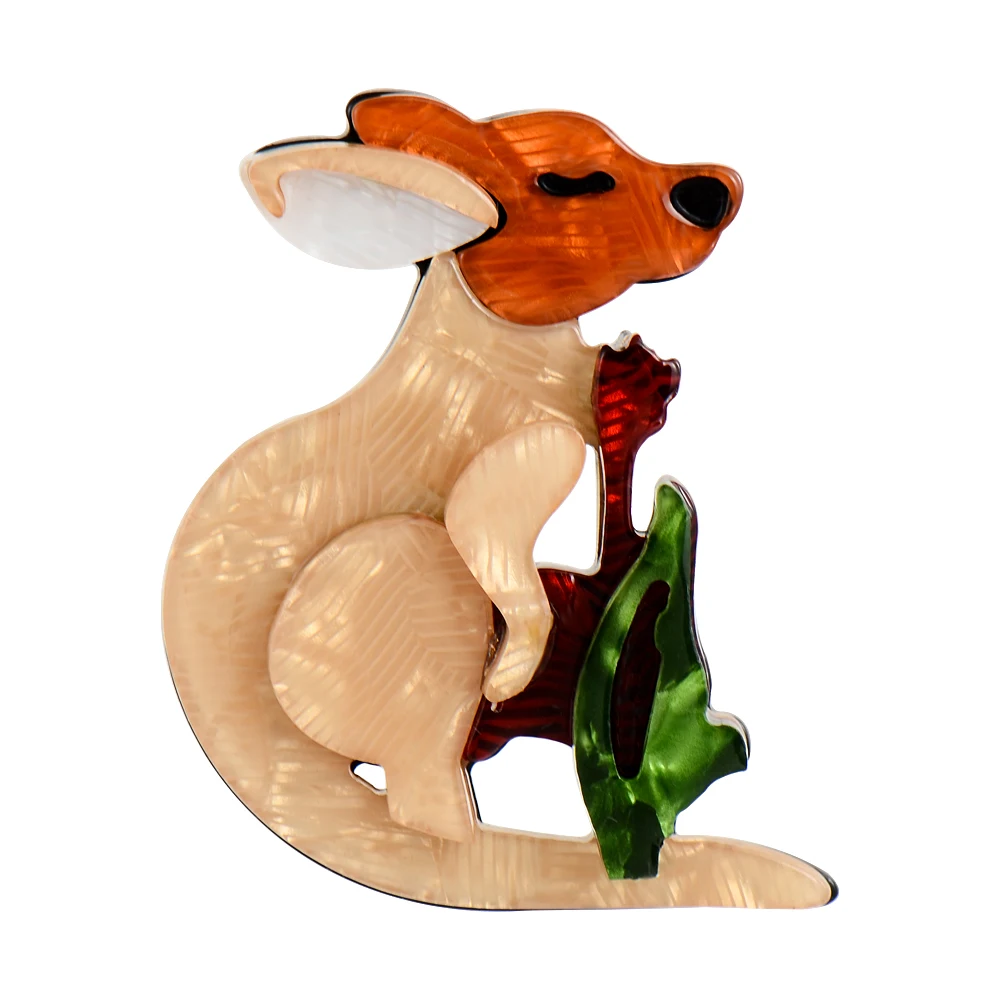 Women'S Kangaroo Bags - Blucome moda acrílico animal broche realista