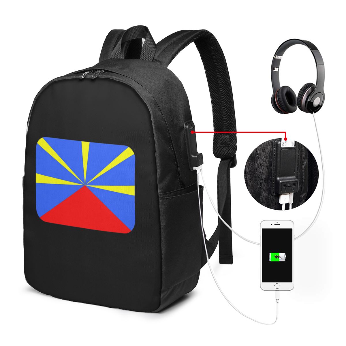 Women Bags For Travel - Mochila com bandeira da ilha de