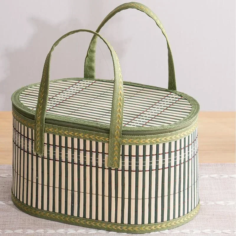 Women Bags Casual - Cesta de Piquenique Artesanal de Bambu