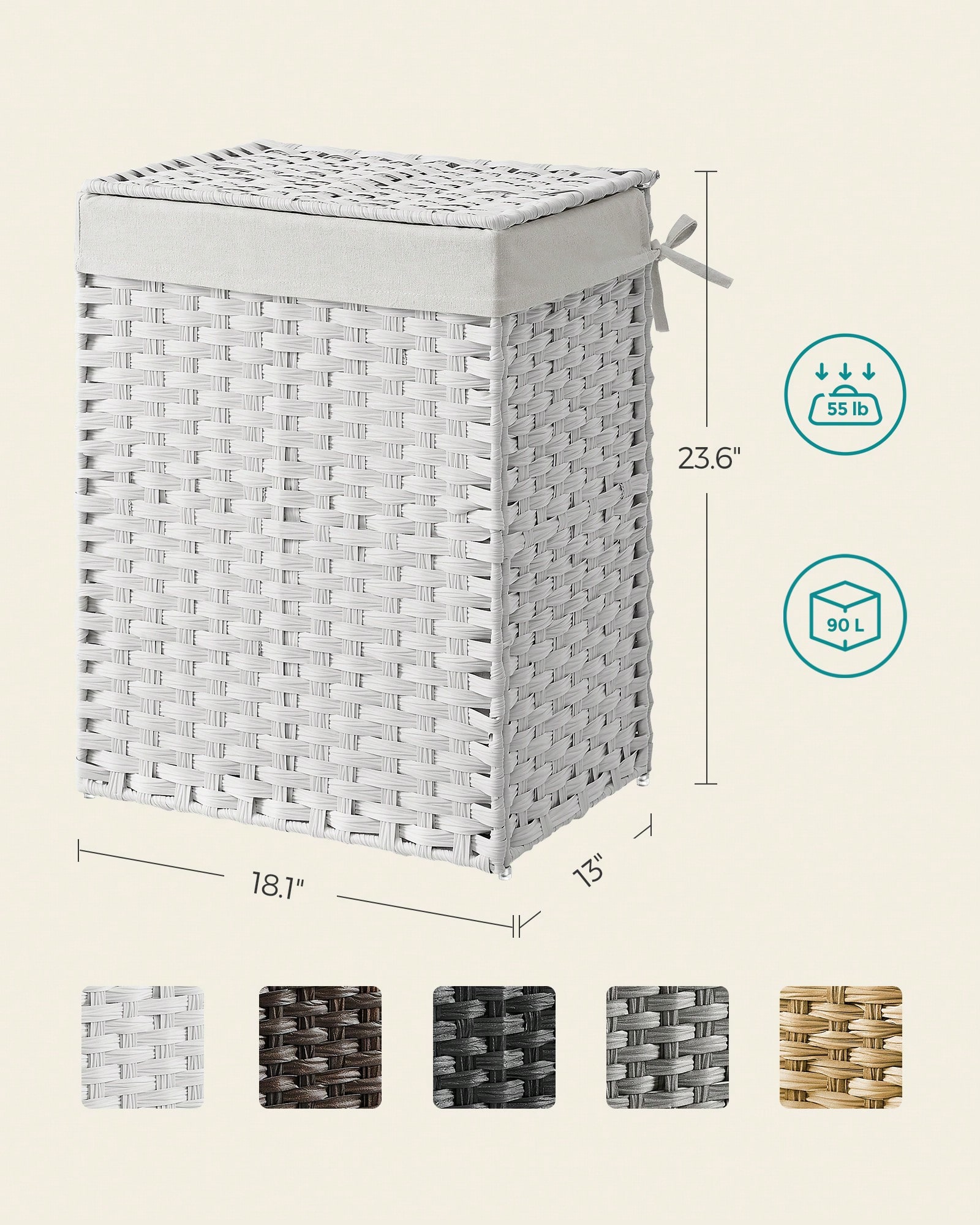Cesto de Roupa Suja de 90L Fei - Basket Bag Wicker avaliação e preço