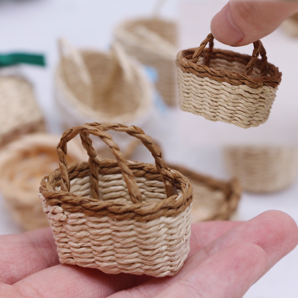 1pc casa de bonecas tecido à m - Basket Bag Wicker avaliação e preço