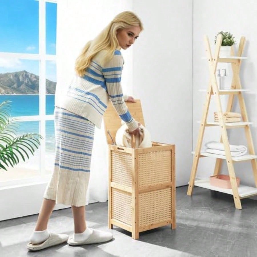Cesto de Roupa Suja de Bambu e - Basket Bag Wicker avaliação e preço