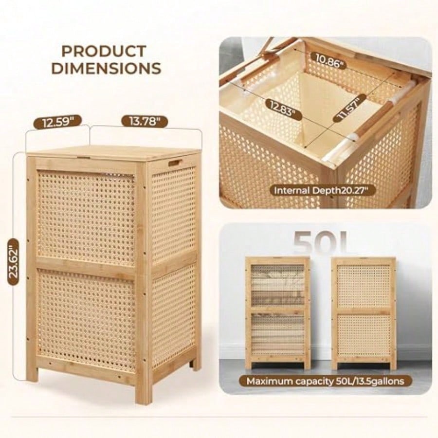 Cesto de Roupa Suja de Bambu e - Basket Bag Wicker avaliação e preço