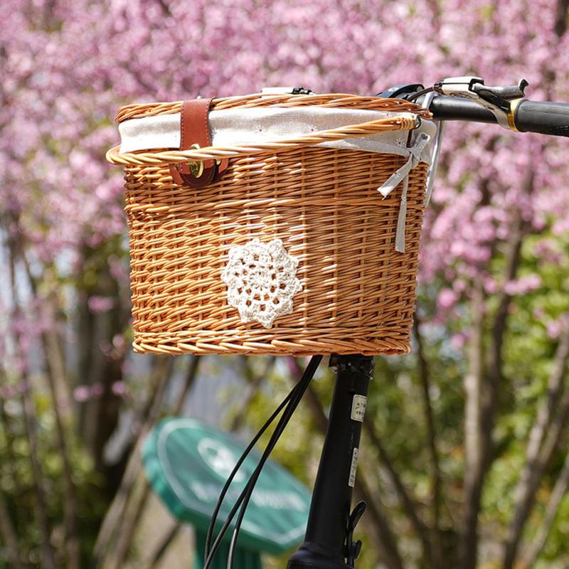 Cesta de guidão de vime para a - Basket Bag Wicker avaliação e preço
