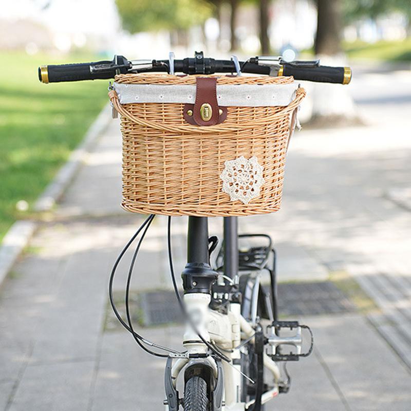 Cesta de guidão de vime para a - Basket Bag Wicker avaliação e preço