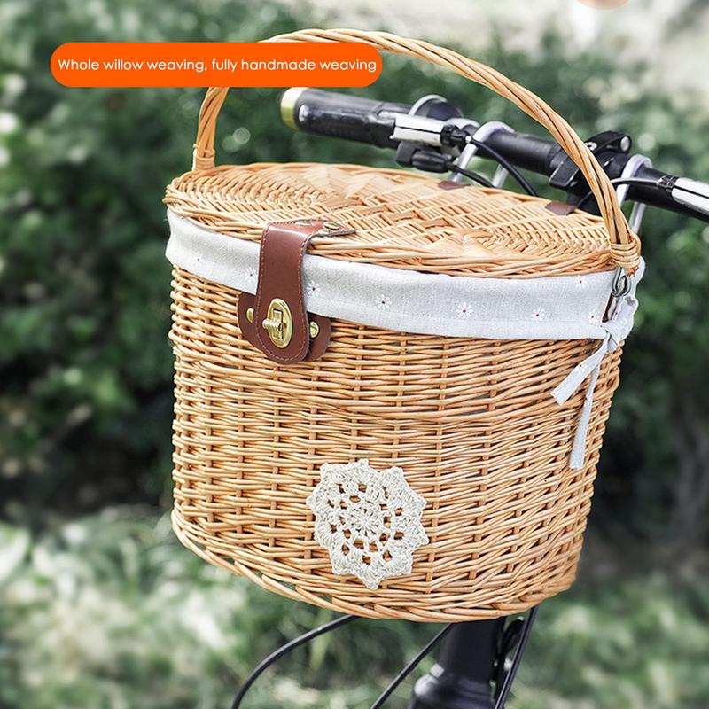 Cesta de guidão de vime para a - Basket Bag Wicker avaliação e preço