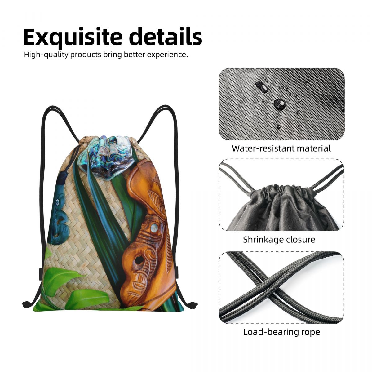 NZ Maoris Tema Saco de Cordão  - Women Bags Nz avaliação e preço