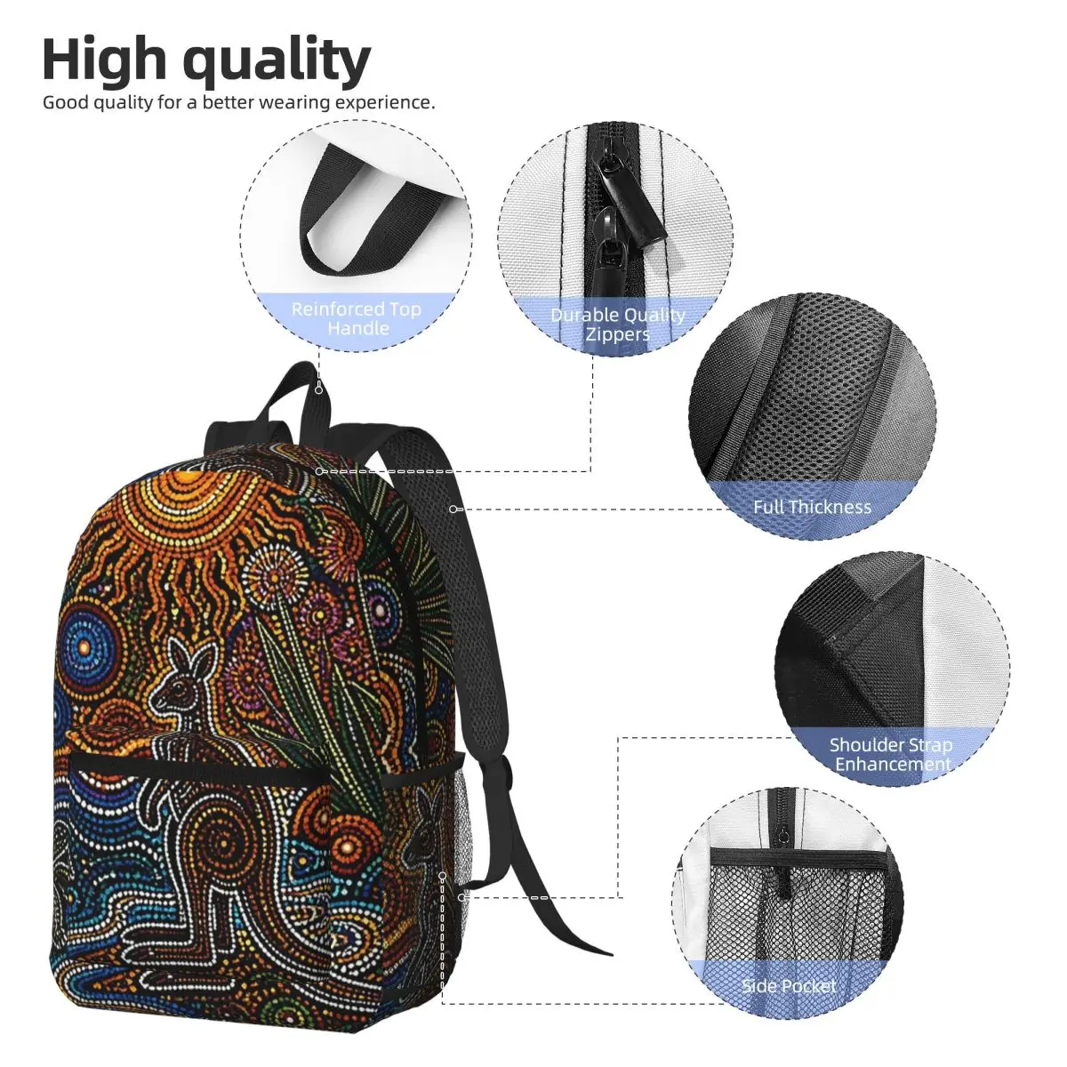 Mochila abstrata australiana d - Women'S Kangaroo Bags avaliação e preço