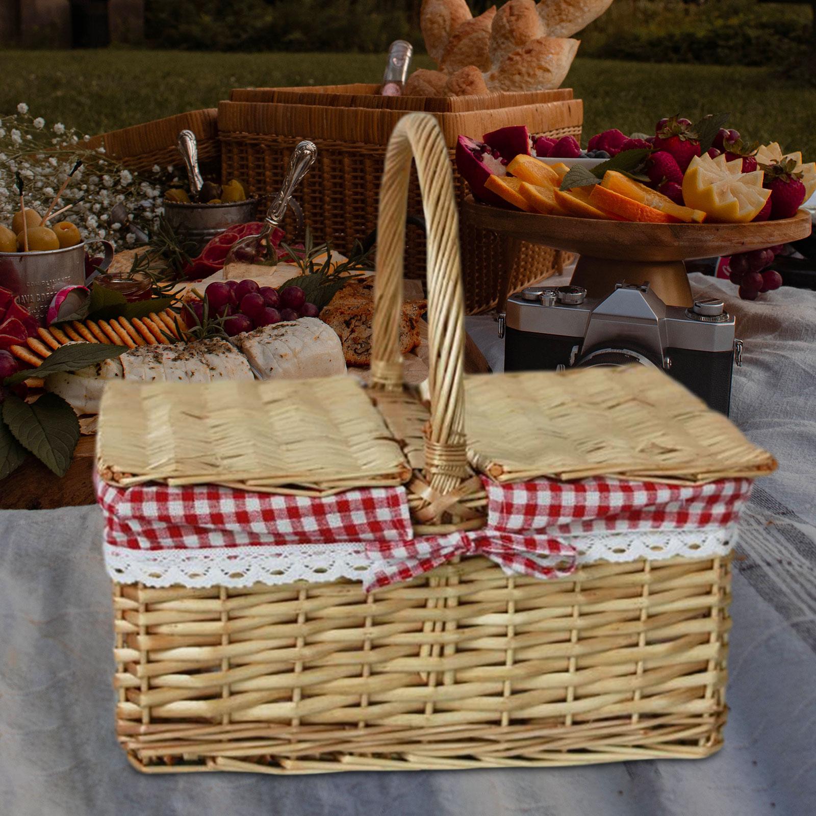 Cesta de piquenique cesta de v - Basket Bag Wicker avaliação e preço